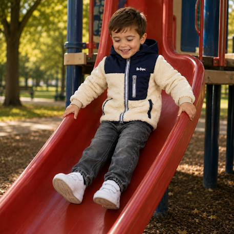 Parka garçon  avec poche sur le devant Kaki+Marine 8 - vertbaudet enfant 
