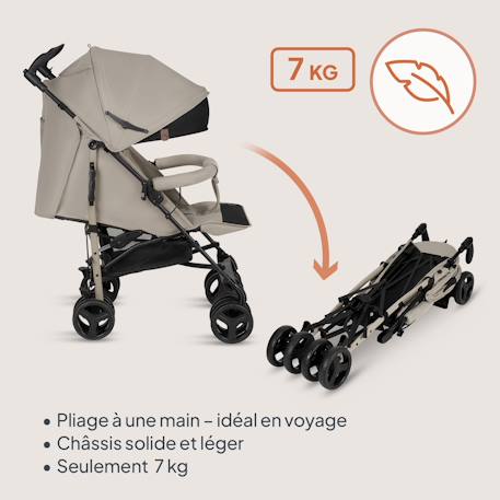 Poussette canne compacte irma 6-36 mois avec moustiquaire et amortisseurs avant Beige sand+Black onyx+Green emerald+Grey stone+Grey/dark grey 6 - vertbaudet enfant 