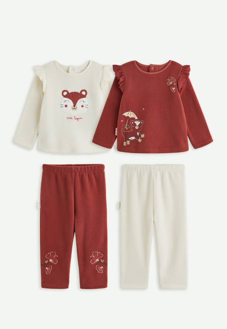 Lot de 2 pyjamas enfant 2 pièces en polaire léa Rose 1 - vertbaudet enfant 