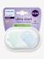 Lot de 2 sucettes ultra douces 1er âge bleu+écru+mauve+vert 16 - vertbaudet enfant 