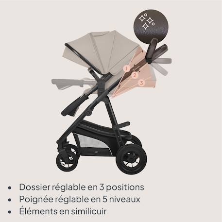 Poussette trio lionelo bianka - jusqu'à 22kg - pack poussette, nacelle, siège auto et accessoires Beige sand+Beige taupe+Black onyx+Grey stone 6 - vertbaudet enfant 