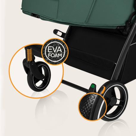 Poussette compacte ingrid légère et pliable jusqu’à 22 kg avec amortissement Beige sand+Black onyx+Green emerald+Grey stone+Pink mauve 16 - vertbaudet enfant 
