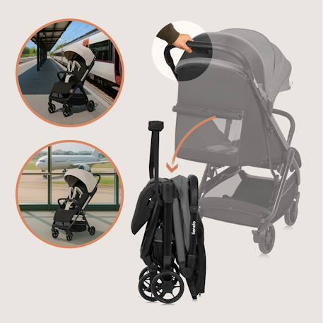 Poussette ultra-compacte julie air légère et pliable, compatible avion Grey stone 3 - vertbaudet enfant 