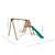 Portique en bois carré 3 agrès balançoire bébé, face à face et toboggan trefle Marron 5 - vertbaudet enfant 