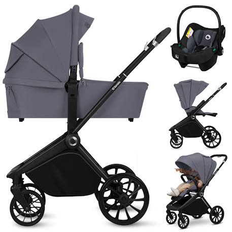 Poussette trio mika plus jusqu’à 4 ans avec nacelle, siège-auto et accessoires Beige sand+Black onyx+Green olive+Grey stone+Mocha mousse 19 - vertbaudet enfant 