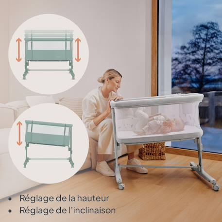 Lit cododo berceau 3en1 Aurora avec matelas et sac Beige cappuccino+Beige taupe+Green sage+Grey concrete+Grey monument 17 - vertbaudet enfant 