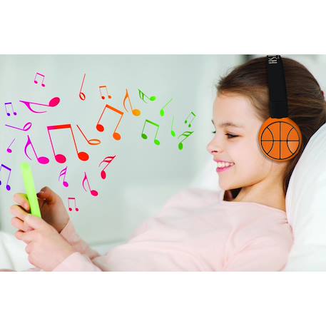 Casque 2 en 1 basketball bluetooth et filaire avec limitation de son ORANGE 6 - vertbaudet enfant 