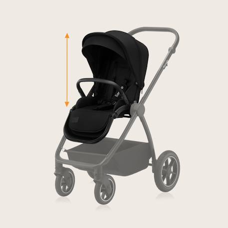 Poussette 3en1 meril jusqu’à 22 kg avec nacelle, siège-auto, sac et accessoires Beige sand+Black onyx+Grey stone 11 - vertbaudet enfant 