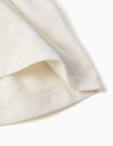 Sweat en coton peigné avec fleurs en relief Blanc 4 - vertbaudet enfant 