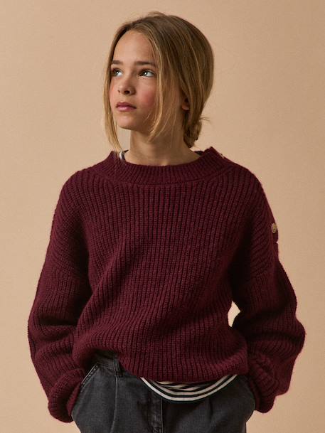 Pull perlée bordeaux 3 - vertbaudet enfant 