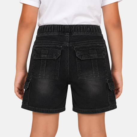 Bermuda taille élastique garçon Bleu+Gris 8 - vertbaudet enfant 