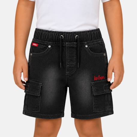 Bermuda taille élastique garçon Bleu+Gris 6 - vertbaudet enfant 