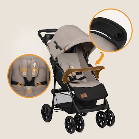 Poussette tout-terrain emma 6-36 mois avec sac et pliage rapide Beige latte+Coral pink+Green emerald+Grey dove 2 - vertbaudet enfant 