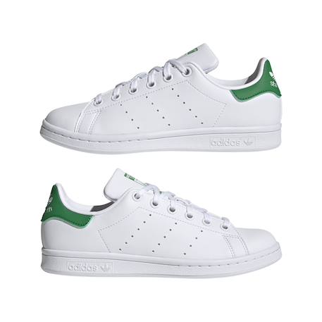 Baskets enfant en cuir Blanc, vert 3 - vertbaudet enfant 