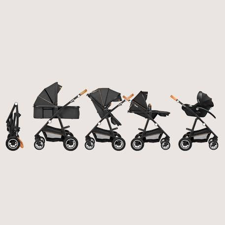 Poussette 3en1 amber jusqu’à 22 kg avec nacelle, siège-auto, sac et accessoires Beige sand+Black onyx+Black silver+Brown chocolate+Green forest+Grey graphite 32 - vertbaudet enfant 