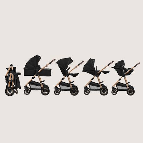Poussette 3en1 amber jusqu’à 22 kg avec nacelle, siège-auto, sac et accessoires Beige sand+Black onyx+Black silver+Brown chocolate+Green forest+Grey graphite 8 - vertbaudet enfant 