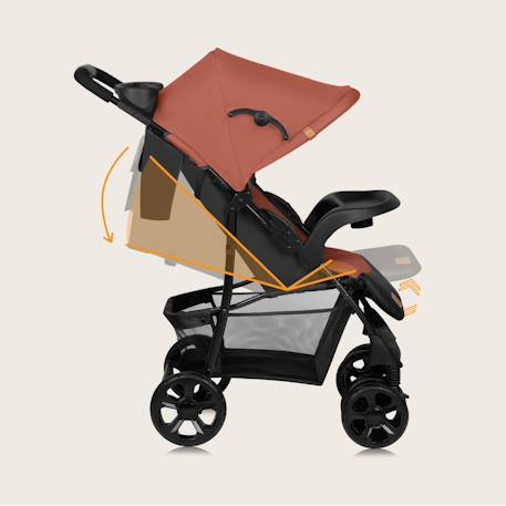 Poussette tout-terrain emma 6-36 mois avec sac et pliage rapide Coral pink+Green emerald+Grey dove+Pink scandi+Stone 6 - vertbaudet enfant 