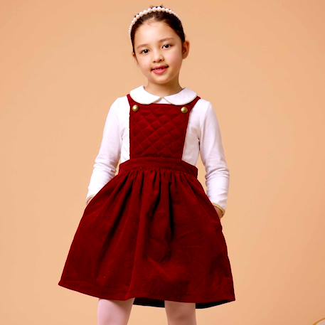 T-shirt blanc col claudine fille à manches longues | sophia Blanc or 5 - vertbaudet enfant 