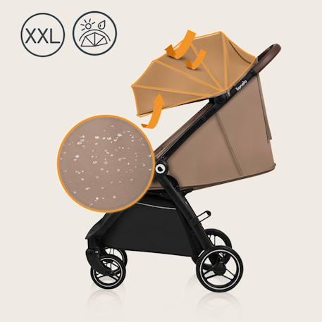 Poussette compacte ingrid légère et pliable jusqu’à 22 kg avec amortissement Beige sand+Black onyx+Green emerald+Grey stone+Pink mauve 3 - vertbaudet enfant 
