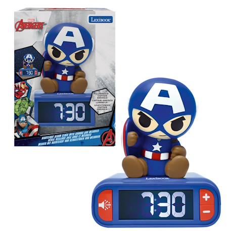 Réveil avec veilleuse captain america en 3d BLEU 1 - vertbaudet enfant 