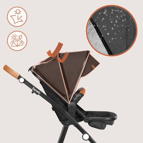Poussette 3en1 amber jusqu’à 22 kg avec nacelle, siège-auto, sac et accessoires Beige sand+Black onyx+Black silver+Brown chocolate+Green forest+Grey graphite 33 - vertbaudet enfant 