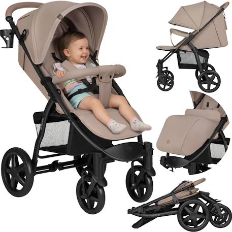 Poussette tout-terrain annet plus avec grandes roues, amortisseurs et accessoires Beige sand+Black carbon+Brown chocolate+Green forest+Stone caramel 1 - vertbaudet enfant 