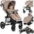Poussette tout-terrain annet plus avec grandes roues, amortisseurs et accessoires Beige sand+Black carbon+Brown chocolate+Green forest+Stone caramel 1 - vertbaudet enfant 