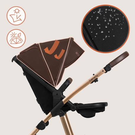 Poussette 3en1 amber jusqu’à 22 kg avec nacelle, siège-auto, sac et accessoires Beige sand+Black onyx+Black silver+Brown chocolate+Green forest+Grey graphite 9 - vertbaudet enfant 