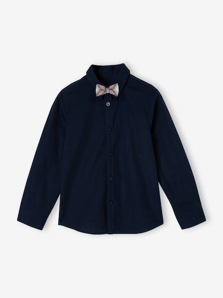 Chemise manches longues garçon marine 3 - vertbaudet enfant 