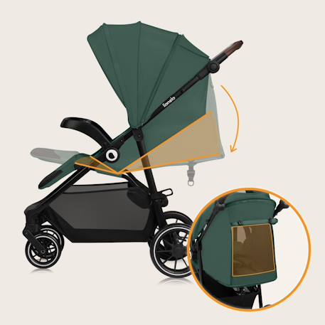 Poussette tout-terrain emma one 6-48 mois avec grandes roues et pliage rapide Beige sand+Green forest+Grey stone 10 - vertbaudet enfant 
