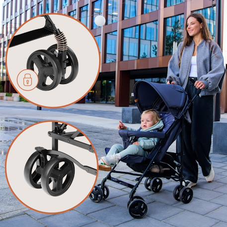 Poussette canne compacte elia légère 6-36 mois avec moustiquaire Beige taupe+Black onyx+Brown chocolate+Green graphite 15 - vertbaudet enfant 