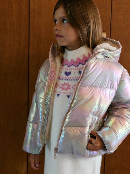 Doudoune chaude fille rose pâle 2 - vertbaudet enfant 