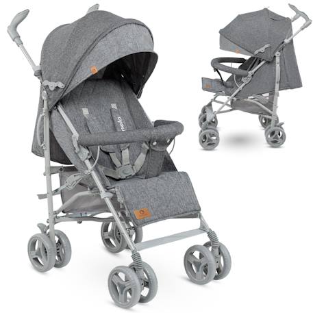 Poussette canne compacte irma 6-36 mois avec moustiquaire et amortisseurs avant Black onyx+Green emerald+Grey/dark grey 12 - vertbaudet enfant 