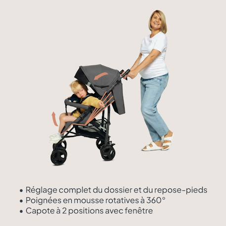 Poussette canne compacte irma 6-36 mois avec moustiquaire et amortisseurs avant Beige sand+Black onyx+Green emerald+Grey stone+Grey/dark grey 19 - vertbaudet enfant 
