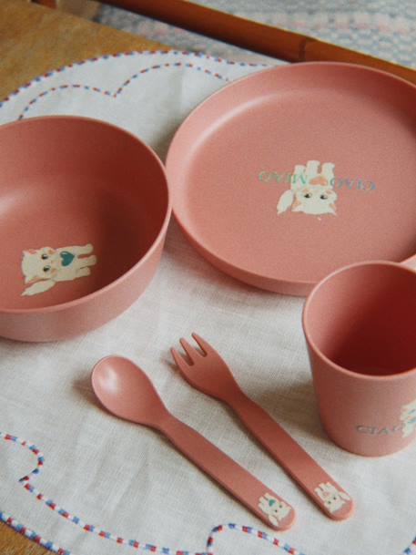 Coffret repas beige+rose 6 - vertbaudet enfant 