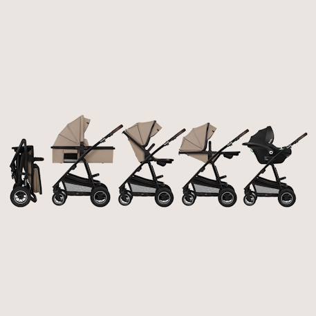 Poussette 3en1 amber jusqu’à 22 kg avec nacelle, siège-auto, sac et accessoires Beige sand+Black onyx+Black silver+Brown chocolate+Green forest+Grey graphite 2 - vertbaudet enfant 