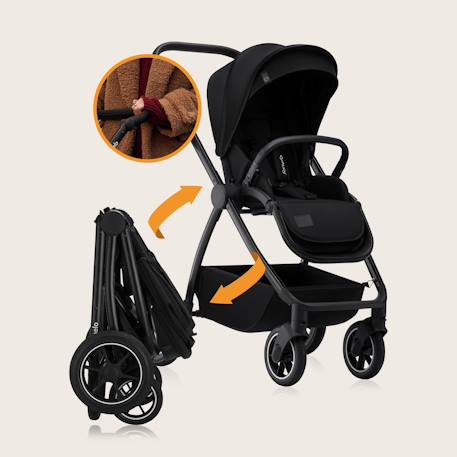 Poussette 3en1 meril jusqu’à 22 kg avec nacelle, siège-auto, sac et accessoires Beige sand+Black onyx+Grey stone 12 - vertbaudet enfant 