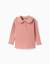 T-shirt à manches longues côtelé avec col à volants Blanc+Rose 5 - vertbaudet enfant 