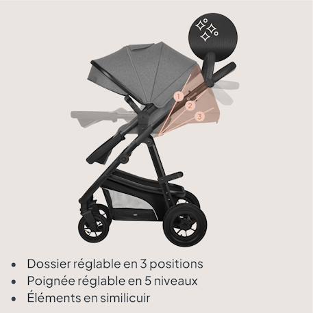 Poussette trio lionelo bianka - jusqu'à 22kg - pack poussette, nacelle, siège auto et accessoires Beige sand+Beige taupe+Black onyx+Grey stone 24 - vertbaudet enfant 