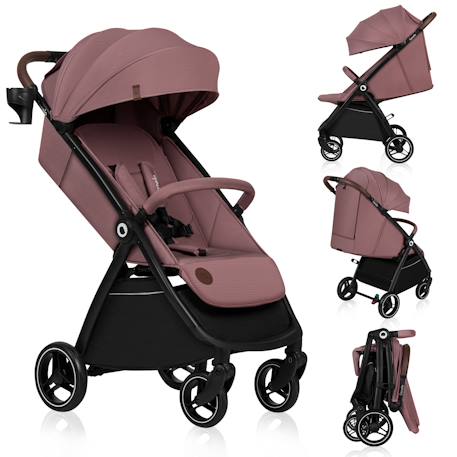 Poussette compacte ingrid légère et pliable jusqu’à 22 kg avec amortissement Beige sand+Black onyx+Green emerald+Grey stone+Pink mauve 25 - vertbaudet enfant 
