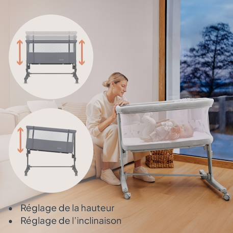 Lit cododo berceau 3en1 Aurora avec matelas et sac Beige cappuccino+Beige taupe+Green sage+Grey concrete+Grey monument 29 - vertbaudet enfant 