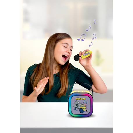 Enceinte karaoké portable minions avec un microphone sans fil Jaune 6 - vertbaudet enfant 