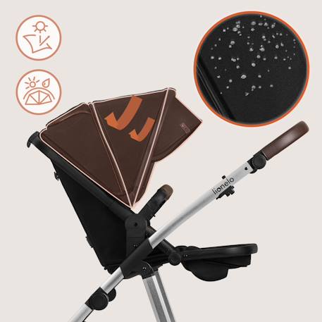Poussette 3en1 amber jusqu’à 22 kg avec nacelle, siège-auto, sac et accessoires Beige sand+Black onyx+Black silver+Brown chocolate+Green forest+Grey graphite 15 - vertbaudet enfant 