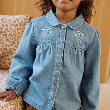 Blouse enfant en jean cléo Bleu 6 - vertbaudet enfant 