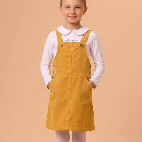 Robe salopette  velours   lola Jaune 5 - vertbaudet enfant 
