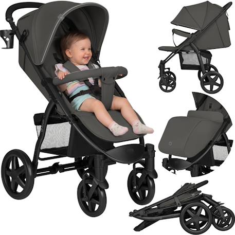 Poussette tout-terrain annet plus avec grandes roues, amortisseurs et accessoires Beige sand+Black carbon+Brown chocolate+Green forest+Stone caramel 25 - vertbaudet enfant 