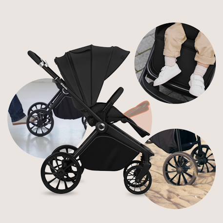 Poussette trio mika plus jusqu’à 4 ans avec nacelle, siège-auto et accessoires Beige sand+Black onyx+Green olive+Grey stone+Mocha mousse 12 - vertbaudet enfant 