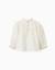 Chemise en coton à manches longues avec fleurs et volants Blanc 2 - vertbaudet enfant 