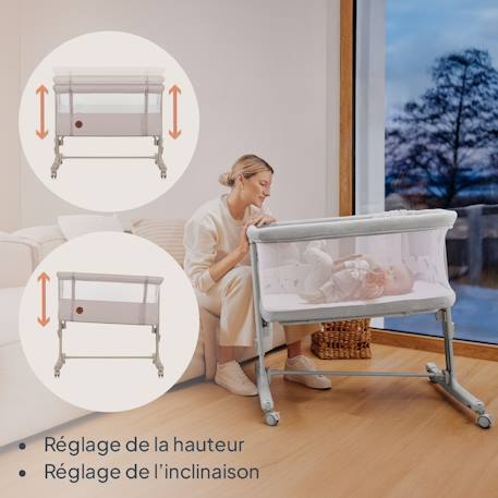 Lit cododo berceau 3en1 Aurora avec matelas et sac Beige cappuccino+Beige taupe+Green sage+Grey concrete+Grey monument 5 - vertbaudet enfant 