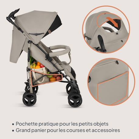 Poussette canne compacte irma 6-36 mois avec moustiquaire et amortisseurs avant Beige sand+Black onyx+Green emerald+Grey stone+Grey/dark grey 5 - vertbaudet enfant 